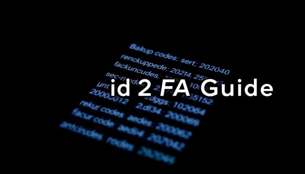 A close-up photograph of a smartphone screen displaying a grid of backup codes, with a minimalist, high-contrast design. The screen is dimly lit, creating a sense of security and importance. The codes are presented in a clear, readable font against a dark background, emphasizing their function as a critical security measure. The image has a technical, yet elegant aesthetic, reflecting the subject matter of the "articles Stock" Android 2FA guide.