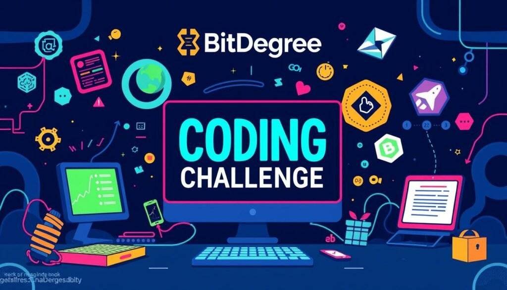 An image of BitDegree's gamified coding challenge