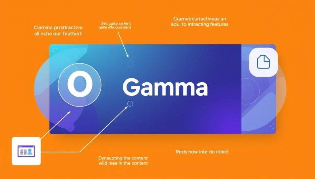 Create an image of a Gamma presentation showcasing interactive elements