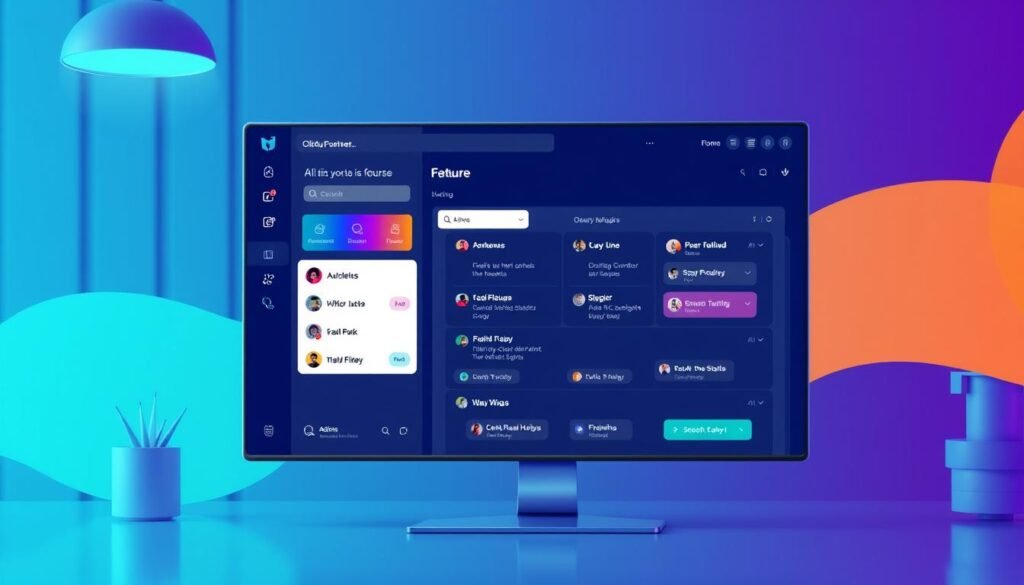 Generate an image of ClickUp's AI-powered workflow automation interface.