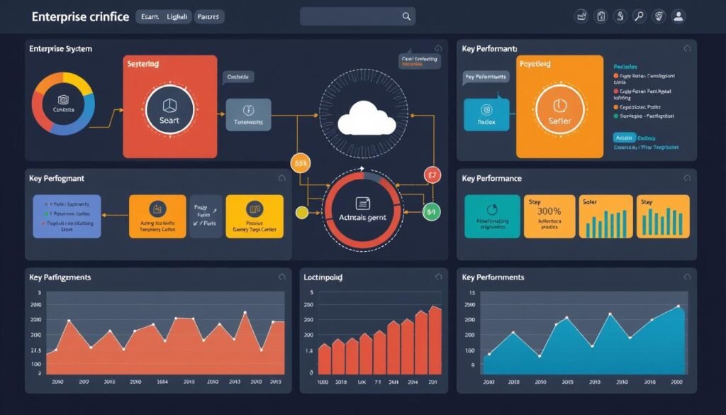 Generate an image of a dashboard displaying enterprise architecture