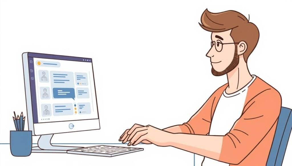 Generate an image of a developer using Botpress's visual drag-and-drop canvas to create a customized chatbot for ecommerce.