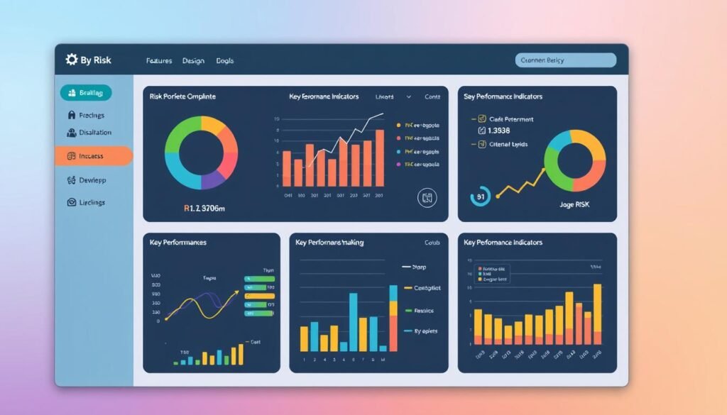 Generate an image of a risk assessment and compliance tool dashboard