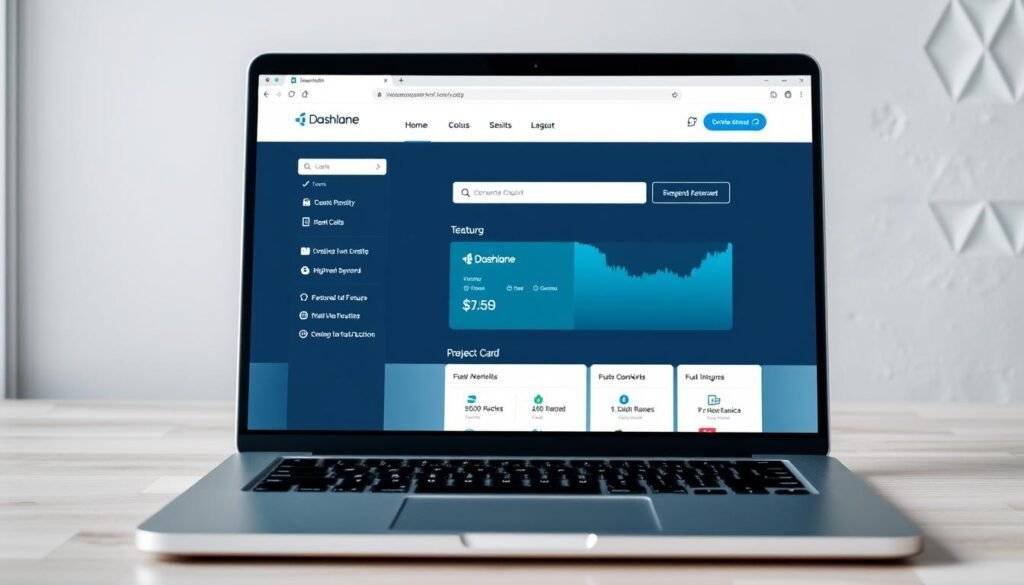 Generate an image of the Dashlane interface on a laptop screen