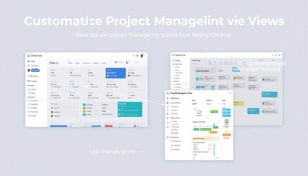 Generate an image representing ClickUp's customizable project management views.