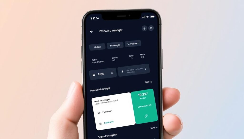Image of a password manager dashboard on a smartphone