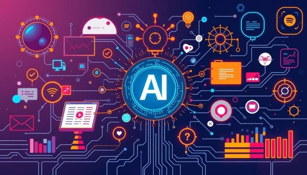 Create an image representing AI-driven content creation for affiliate marketing