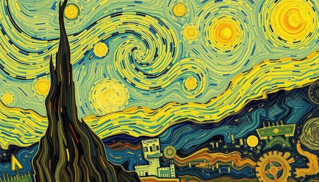 Customize a Stable Diffusion model using LoRA to generate images in the style of Van Gogh.