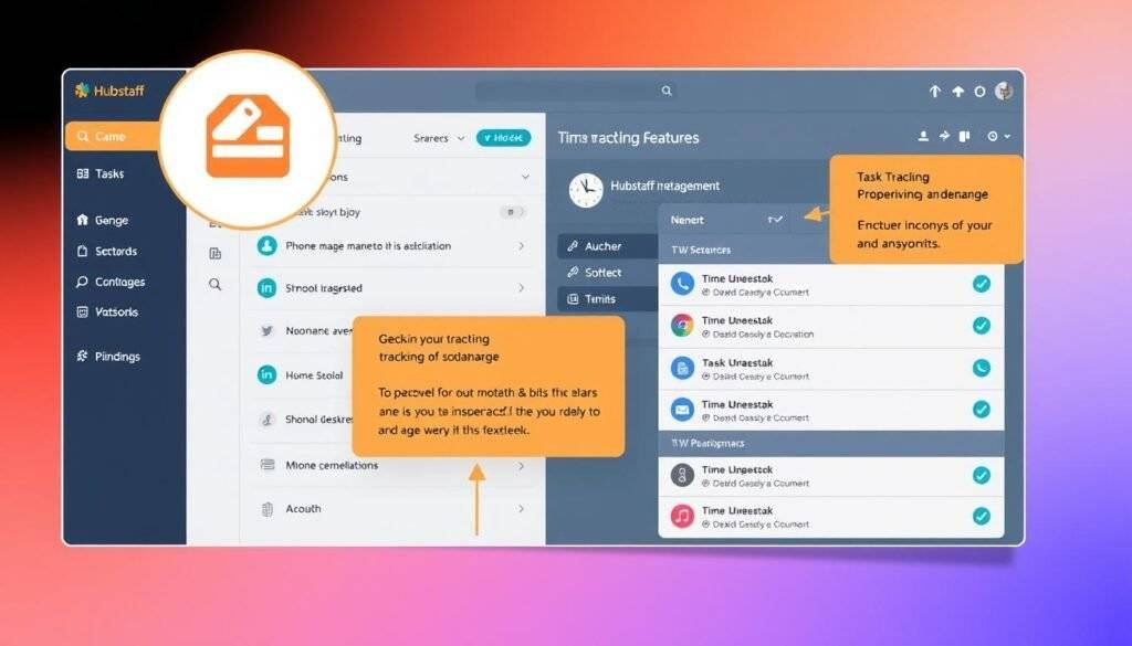 Generate an image of Hubstaff Tasks' interface, showing how it combines time tracking with task management.