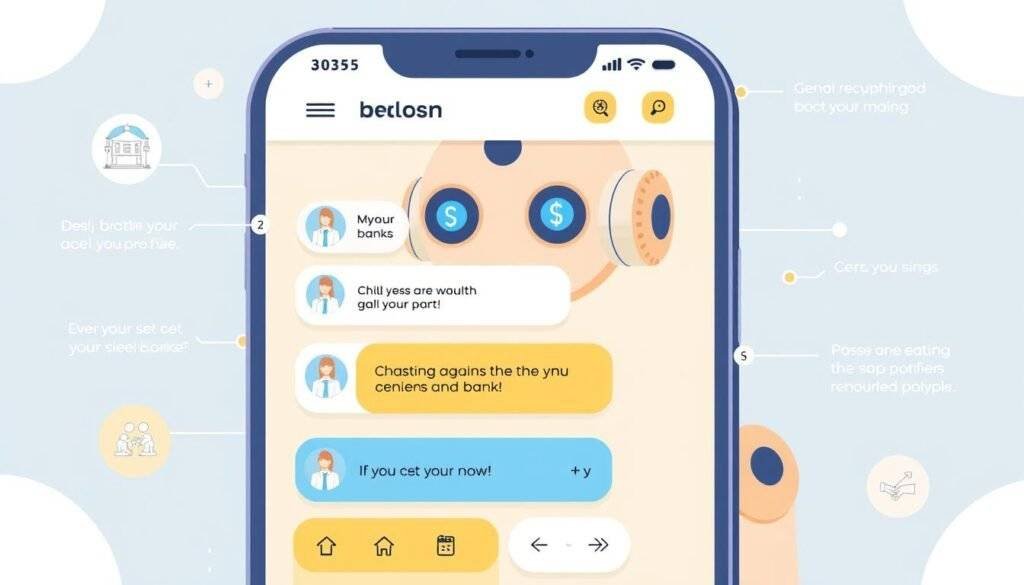 Generate an image of a chatbot interface on a banking app