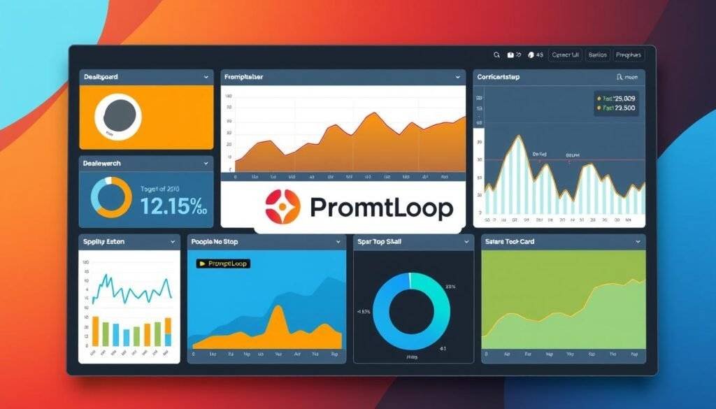 Generate an image of a dashboard showing data analysis with PromptLoop