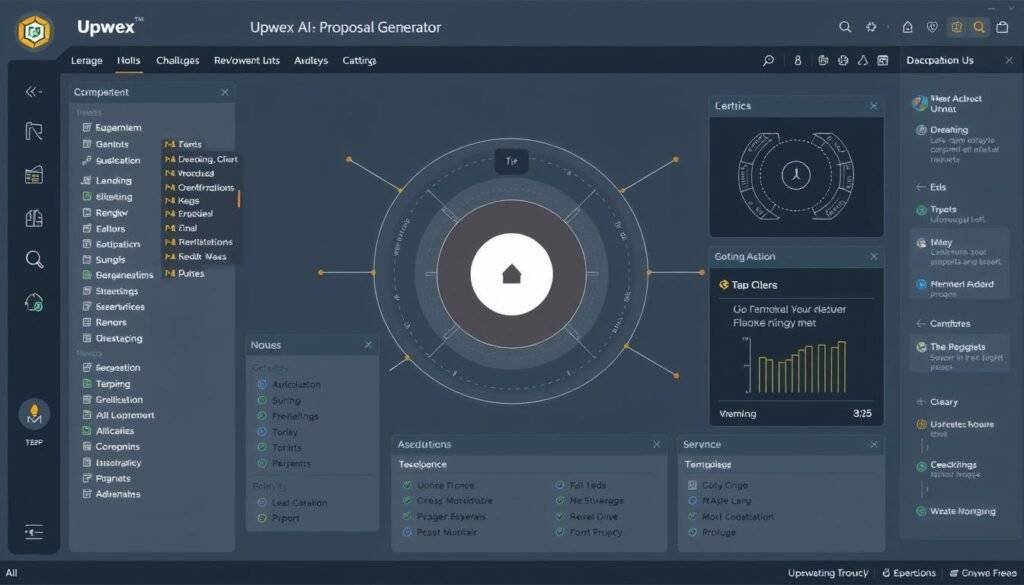Generate an image of the Upwex AI Proposal Generator interface.