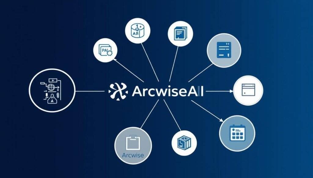 Generate an image showing Arcwise AI integration with various data sources