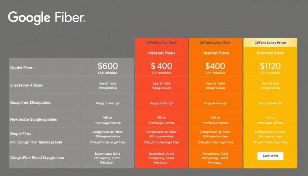 Image of Google Fiber internet plan pricing