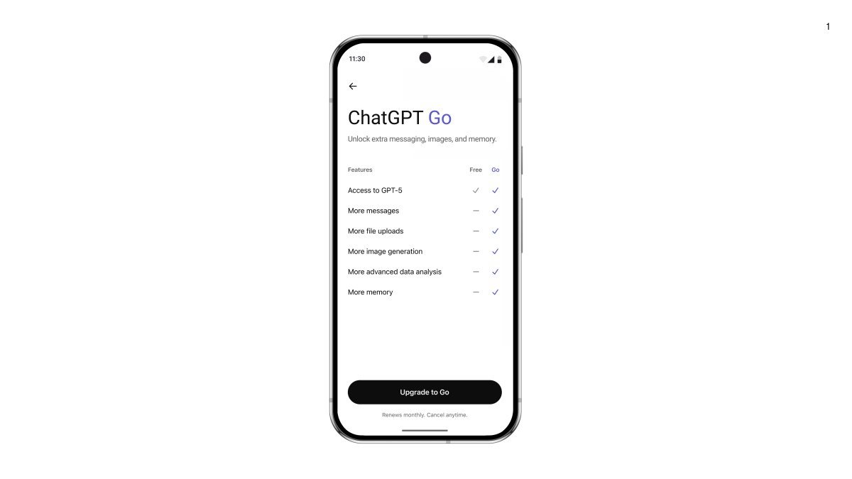 ChatGPT Go white background