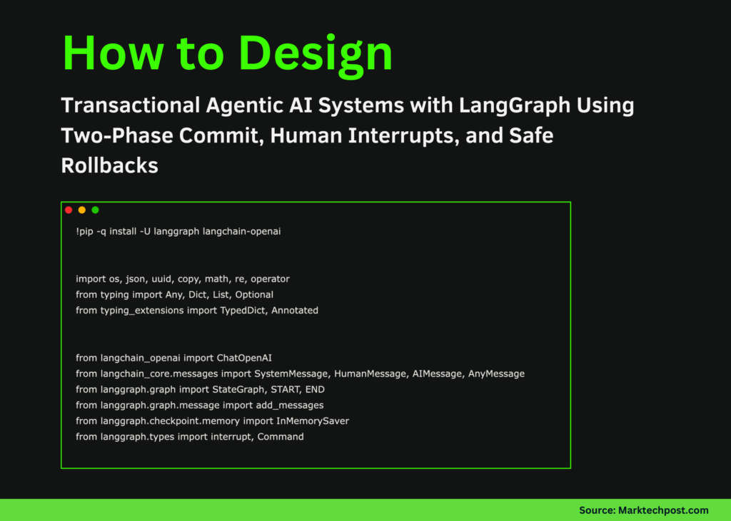 The right way to Design Transactional Agentic AI Methods with LangGraph Utilizing Two-Section Commit, Human Interrupts, and Secure Rollbacks blog banner23 1 8