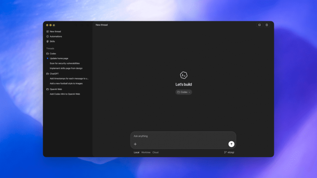 OpenAI launches new macOS app for agentic coding Codex dark