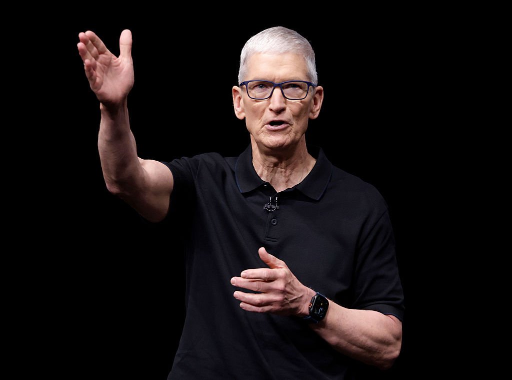 Apple is reportedly cooking up a trio of AI wearables tim cook speaking GettyImages 2234517834