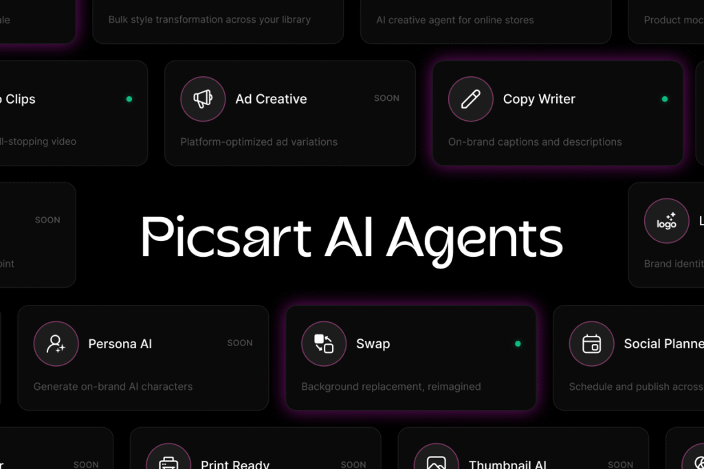 Picsart now permits creators to ‘rent’ AI assistants via agent market Agents Hero Image