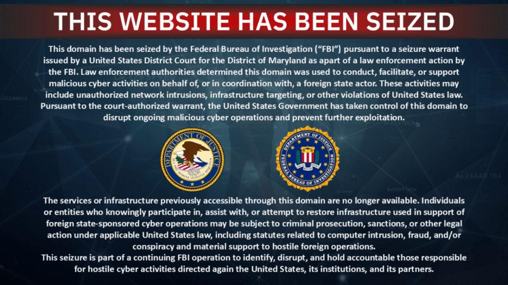 handala hackers fbi website seizure