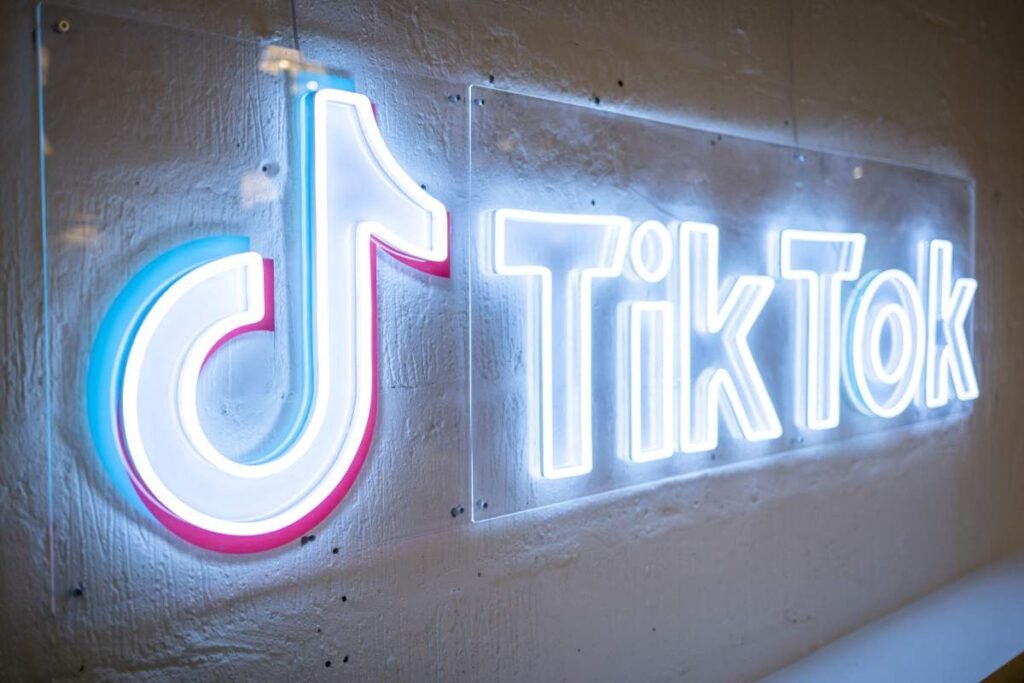 tiktok logo neon